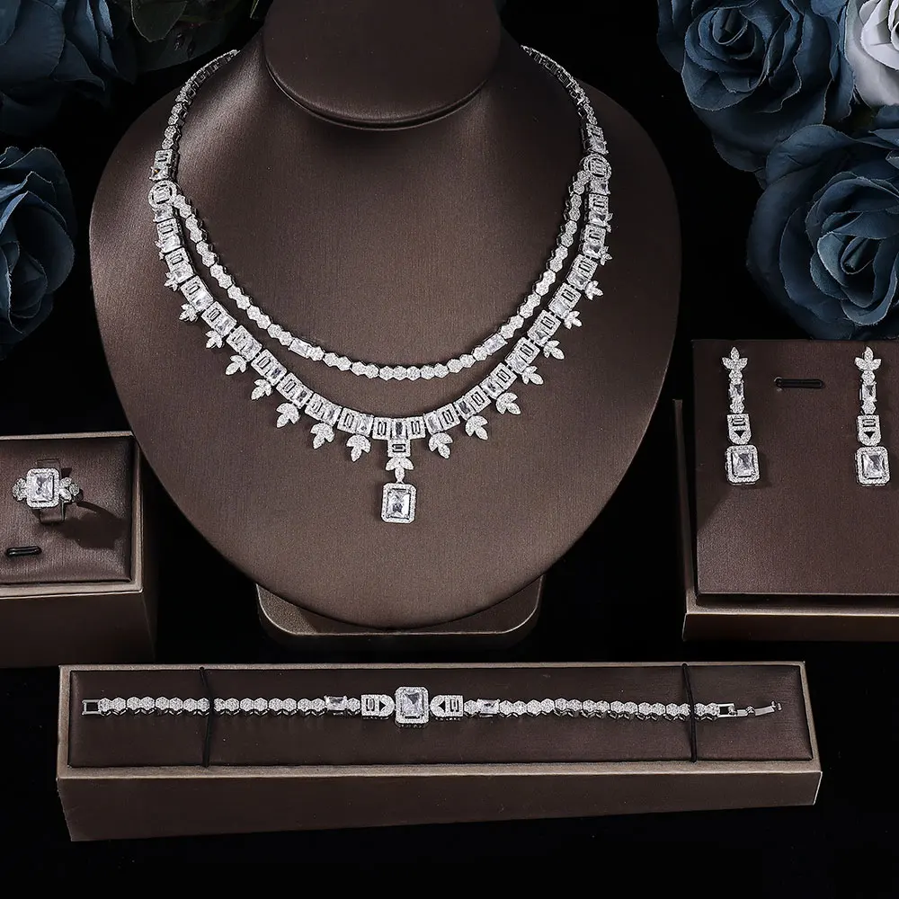 2024 New Luxury 4-piece Women's Wedding Jewelry Set Crystal Necklace Set Nigeria Dubai Jewelry Set
2024 New Luxury 4-piece Women's Wedding Jewelry Set Crystal Necklace Set Nigeria Dubai Jewelry Set