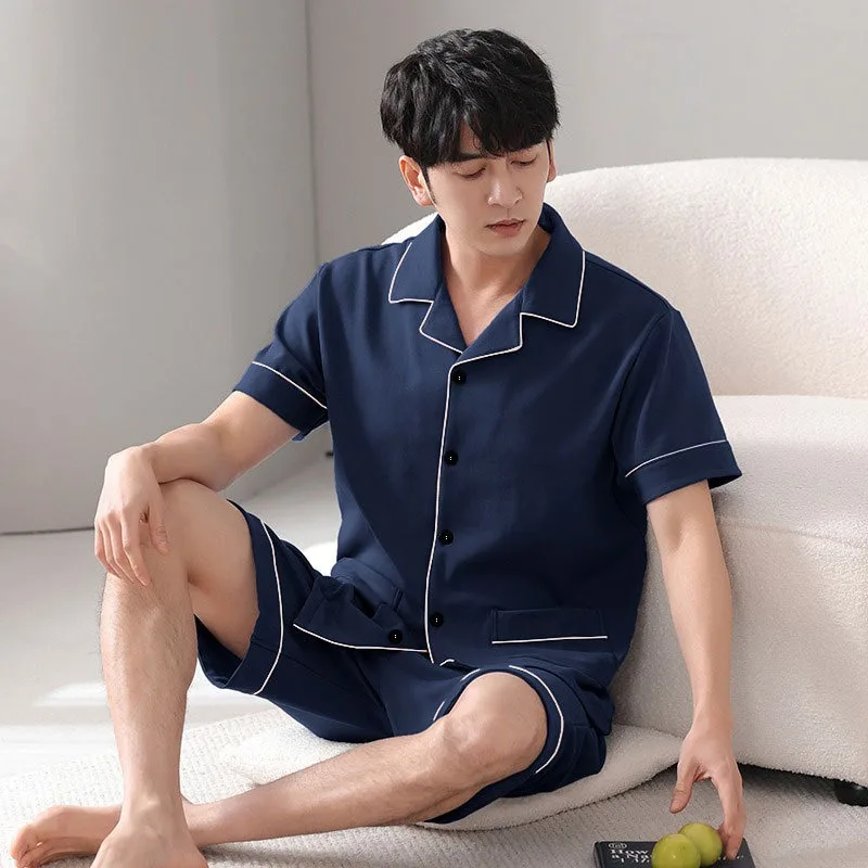 Large Size Men Pajamas Set Solid Nightwear Homewear Cardigan Senior Sense of Lapel Top Shorts Two-Piece Sleepwear Loungewear
Large Size Men Pajamas Set Solid Nightwear Homewear Cardigan Senior Sense of Lapel Top Shorts Two-Piece Sleepwear Loungewear