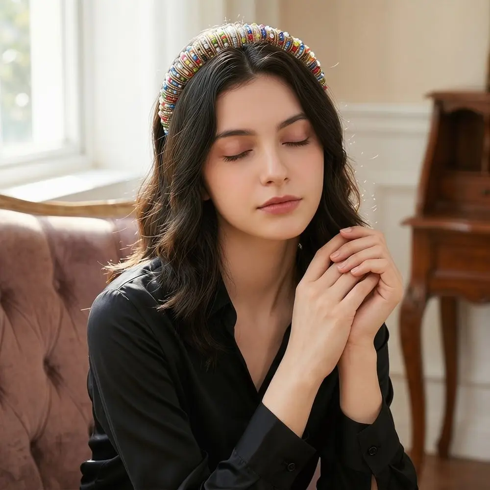 Elegant Baroque Crystal Headband Beads Baroque Sponge Hairband Solid Color European American Style Rhinestone Hair Hoop Wedding
Elegant Baroque Crystal Headband Beads Baroque Sponge Hairband Solid Color European American Style Rhinestone Hair Hoop Wedding