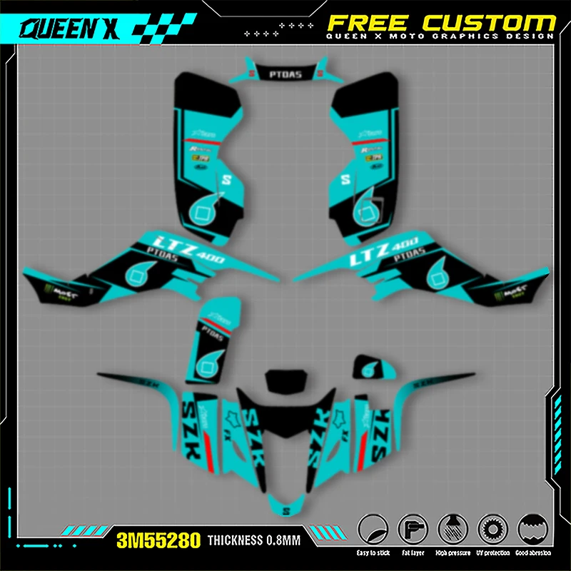 Queen X MOTOR For SUZUKI LTZ400 KFX400 2003 2004 2005 2006-2008 Full Set Motorcycle Graphics Decals Stickers Kits 002
Queen X MOTOR For SUZUKI LTZ400 KFX400 2003 2004 2005 2006-2008 Full Set Motorcycle Graphics Decals Stickers Kits 002