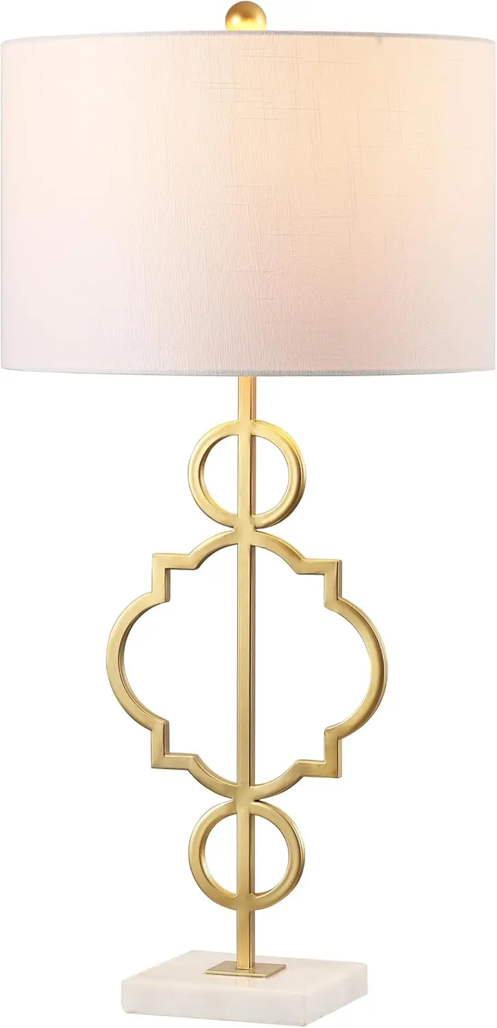 31' Modern Gold Metal & Marble Table Lamp, Contemporary LED Bedside Lamp with White Linen Shade
31' Modern Gold Metal & Marble Table Lamp, Contemporary LED Bedside Lamp with White Linen Shade