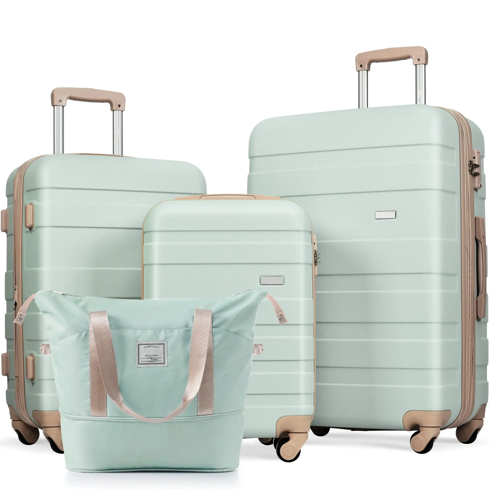 Luggage Sets 4 Piece, Expandable ABS Durable Suitcase with Travel Bag, Carry On Luggage Suitcase Set with 360° Spinner Wheels, G
Luggage Sets 4 Piece, Expandable ABS Durable Suitcase with Travel Bag, Carry On Luggage Suitcase Set with 360° Spinner Wheels, G