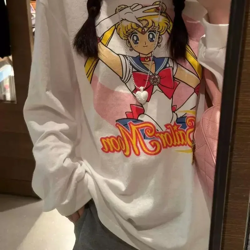 Anime SAILOR MOON Beautiful Girl Long Sleeves Pure Cotton Printing Leisure Time Versatile Easloose T-shirt New Pattern
Anime SAILOR MOON Beautiful Girl Long Sleeves Pure Cotton Printing Leisure Time Versatile Easloose T-shirt New Pattern
