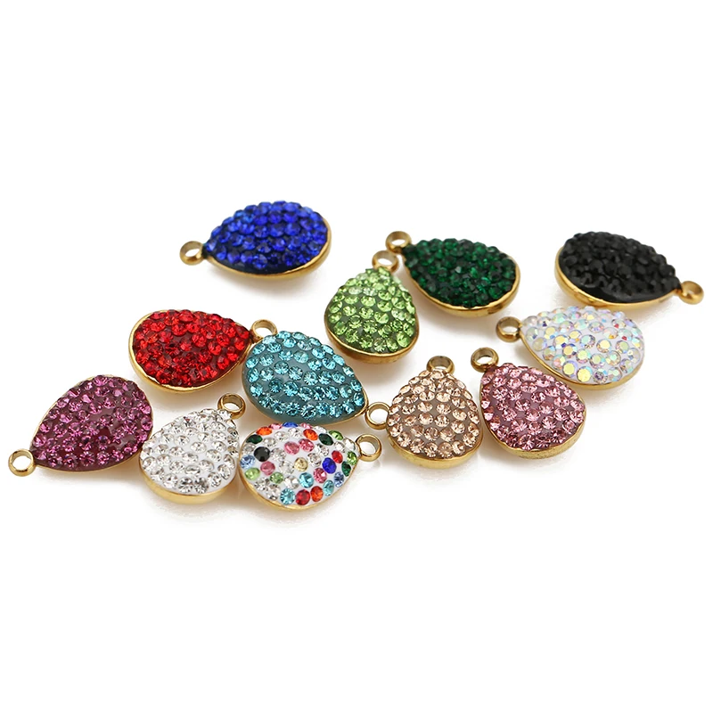 5pcs Stainless Steel Water Droplet Rhinestone Charms for Jewelry Making DIY Earrings Bracelet Jewelry Materials Finding Bulk
5pcs Stainless Steel Water Droplet Rhinestone Charms for Jewelry Making DIY Earrings Bracelet Jewelry Materials Finding Bulk