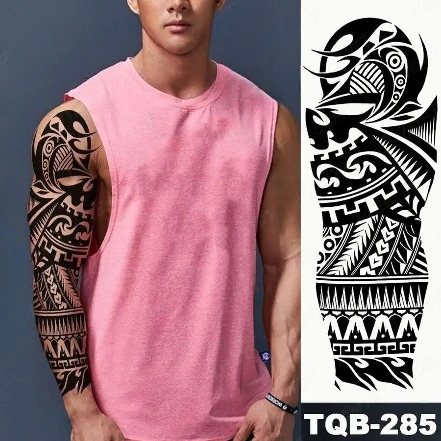 Full Arm Temporary Tattoos Sleeve For Men Women Realistic Fake Tatoos Warrior Lion Tiger Flower Tatoo Sticker Black Totem Maori 
Full Arm Temporary Tattoos Sleeve For Men Women Realistic Fake Tatoos Warrior Lion Tiger Flower Tatoo Sticker Black Totem Maori