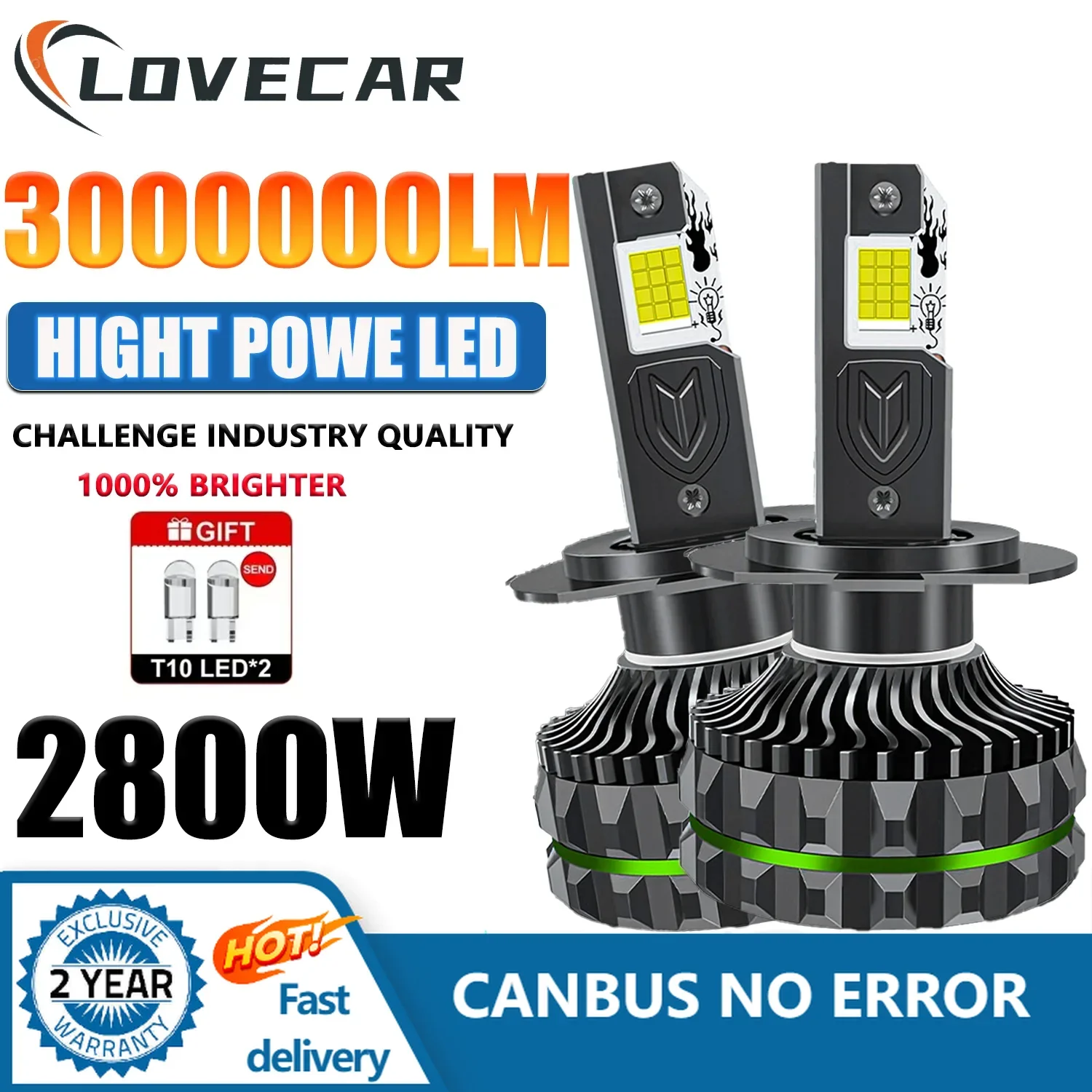 LOVECAR Автомобильная фара 2800 Вт H7 LED HB4 H1 Высокая мощность CSP Chip Светодиодные фары дальнего света Turbo 12 В 24 В Супер яркая лампа
LOVECAR Автомобильная фара 2800 Вт H7 LED HB4 H1 Высокая мощность CSP Chip Светодиодные фары дальнего света Turbo 12 В 24 В Супер яркая лампа