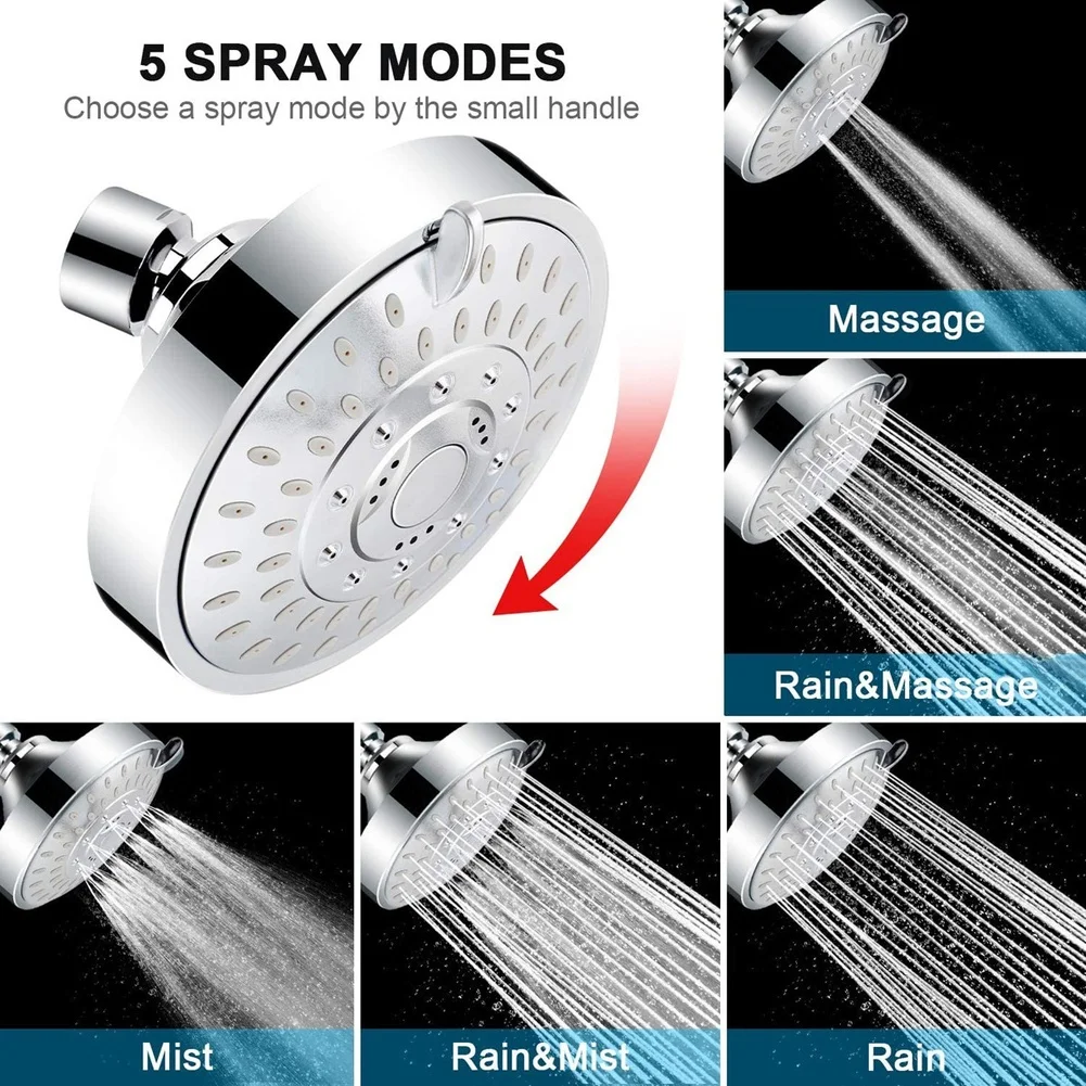 1pc ABS Chrome Shower Head 5 Modes Rain Massage Mist High Pressure Water Saving Bathroom Sprayer For Home Plumbing Fixture
1pc ABS Chrome Shower Head 5 Modes Rain Massage Mist High Pressure Water Saving Bathroom Sprayer For Home Plumbing Fixture