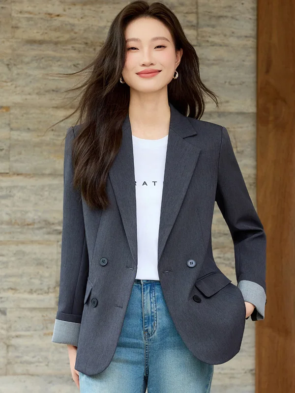 Gray Suit Jacket Women's Commute Casual Elegance Autumn Winter Office Fashion Polyester Fiber Anti-Wrinkle Long Sleeve
Gray Suit Jacket Women's Commute Casual Elegance Autumn Winter Office Fashion Polyester Fiber Anti-Wrinkle Long Sleeve