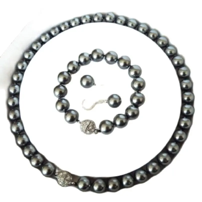 AAA+ FASHION 10MM BLACK SOUTH SEA SHELL PEARL NECKLACE BRACELET EARRINGS
AAA+ FASHION 10MM BLACK SOUTH SEA SHELL PEARL NECKLACE BRACELET EARRINGS