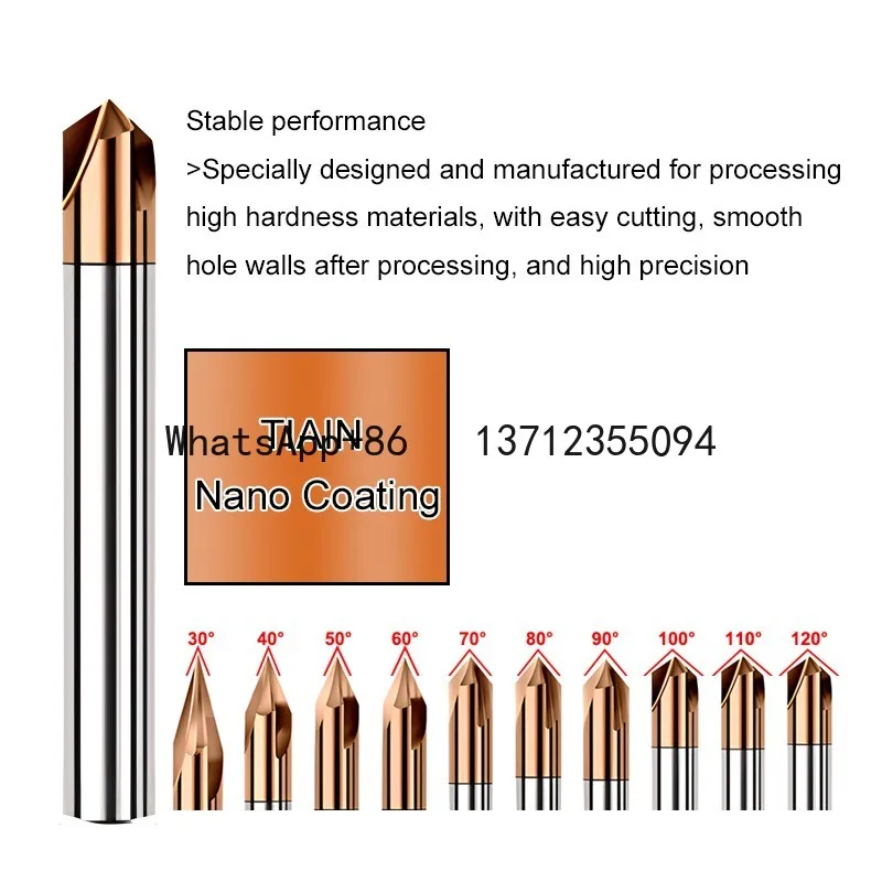 HRC55 Tungsten Steel Chamfer Cutter 3-Flute Carbide Milling Cutter 30/40/50/60/70/80/90/100/110/120 CNC Machining Tools
HRC55 Tungsten Steel Chamfer Cutter 3-Flute Carbide Milling Cutter 30/40/50/60/70/80/90/100/110/120 CNC Machining Tools