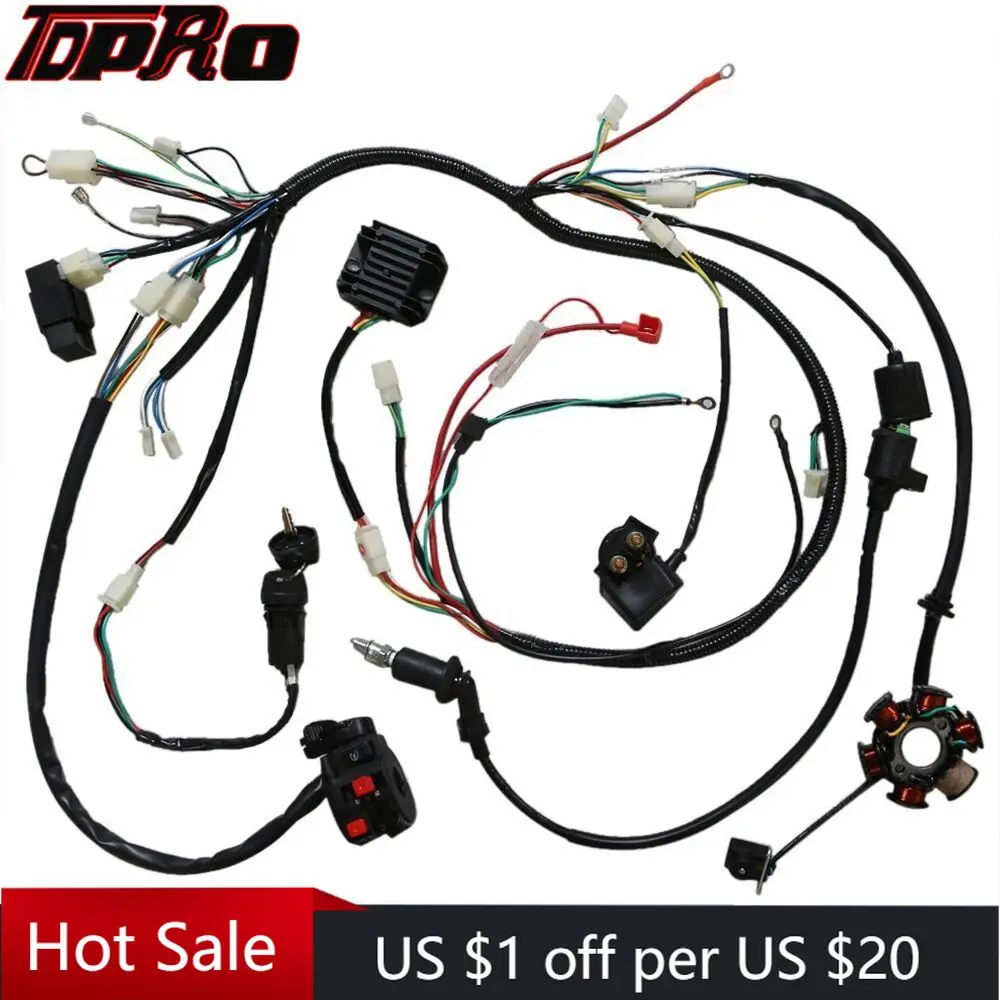 TDPRO GY6 150CC LONG ELECTRICAL WIRE HARNESS 6 COIL GOKART ATV SCOOTER QUAD DUNE BUGGY QUAD ELECTRICS
TDPRO GY6 150CC LONG ELECTRICAL WIRE HARNESS 6 COIL GOKART ATV SCOOTER QUAD DUNE BUGGY QUAD ELECTRICS