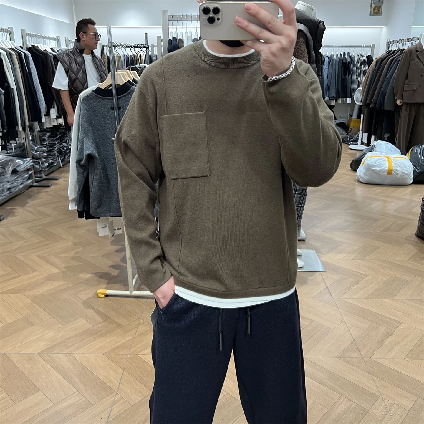 EA877 Men's round Ne Knitted Wool Sweater Winter Commute Loose Fit Fake Two-Piece Design Warm Color Long Sve Top
EA877 Men's round Ne Knitted Wool Sweater Winter Commute Loose Fit Fake Two-Piece Design Warm Color Long Sve Top