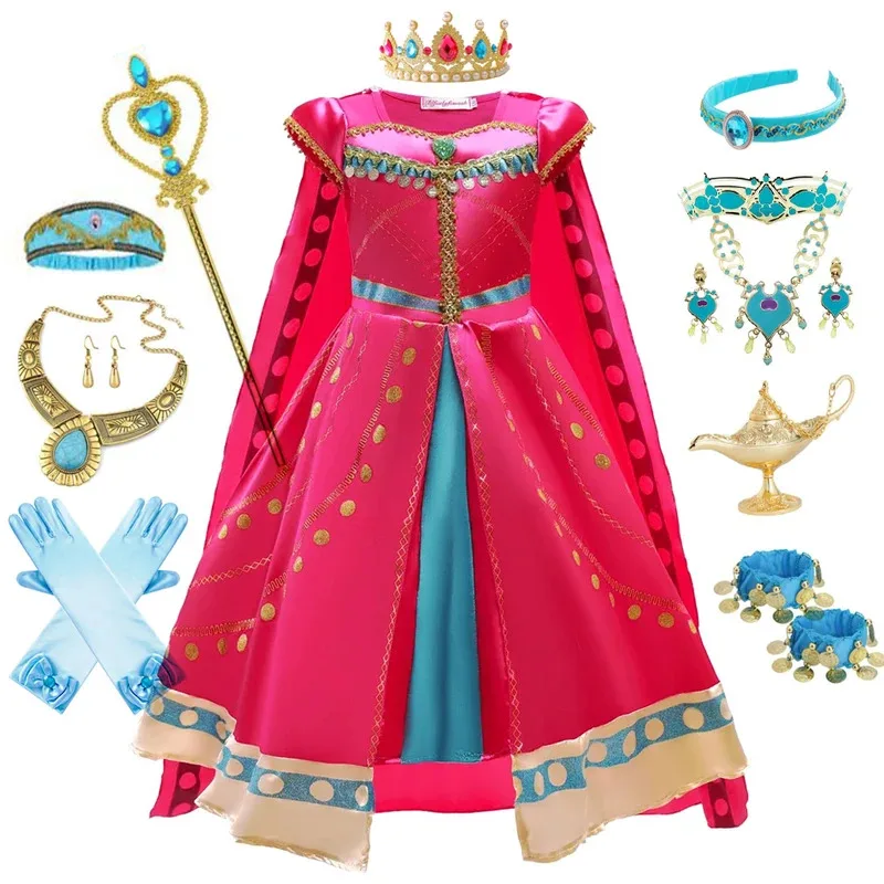 Girls Jasmine Cosplay Costume Red Princess Dress Children Halloween Party Aladdin Outfit Belly Dancing Suit
Girls Jasmine Cosplay Costume Red Princess Dress Children Halloween Party Aladdin Outfit Belly Dancing Suit