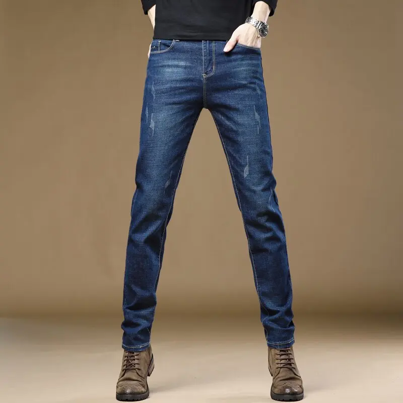 Spring And Autumn New Fashion Solid Color Classic Straight Elastic Denim Pants Men's Casual Comfortable Breathable Sports Jeans
Spring And Autumn New Fashion Solid Color Classic Straight Elastic Denim Pants Men's Casual Comfortable Breathable Sports Jeans
