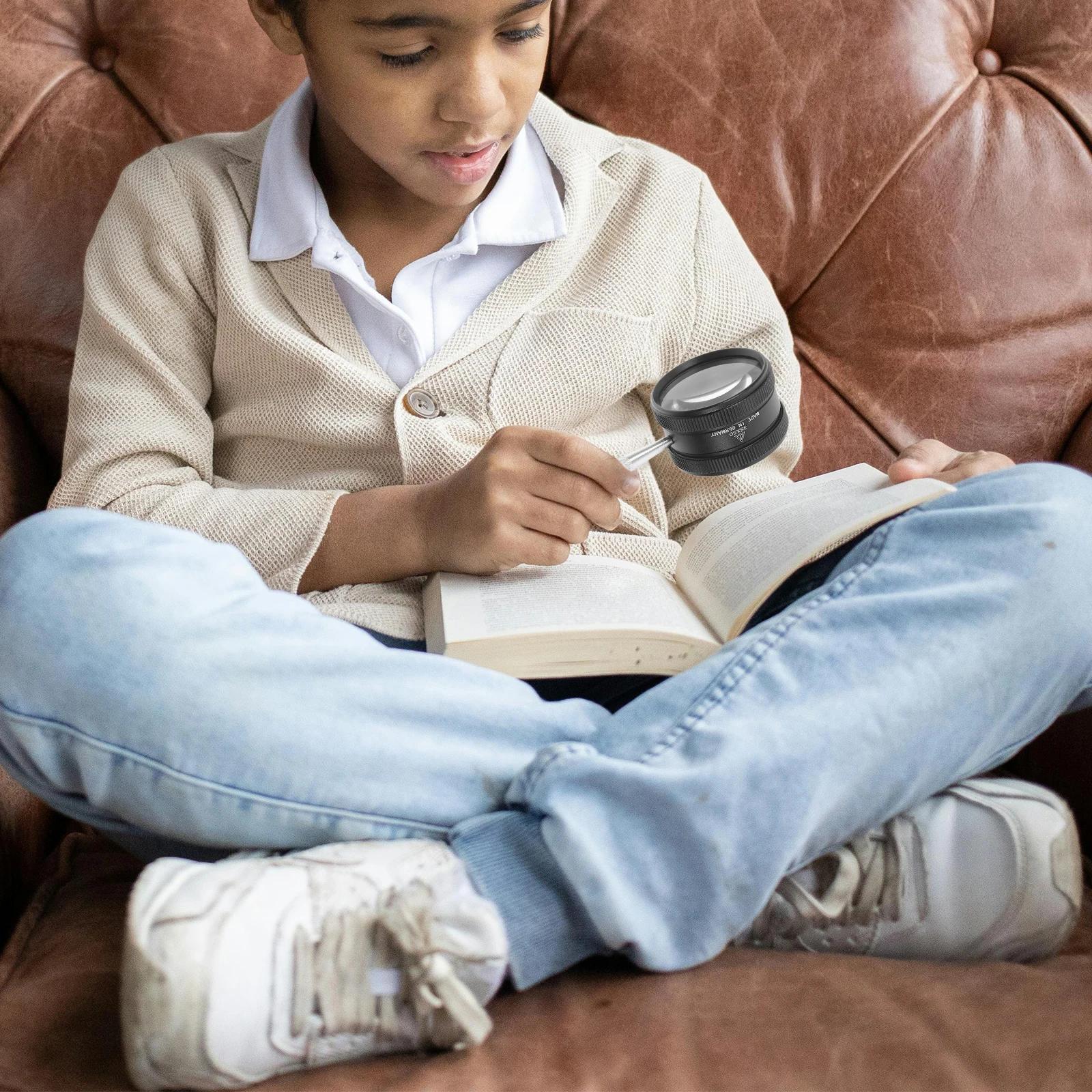 1Set Handheld Magnifying Glass 35X Optical Loupe Jewelry Magnifier Portable Micro Lens for Watch Repair Jewelry Appraisal