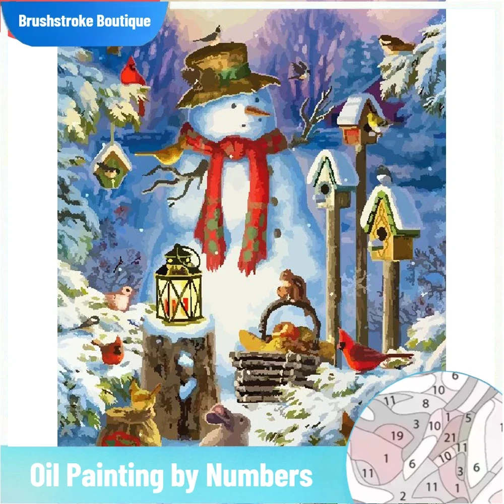 Наборы раскрасок кистью по номерам, снеговик, ручная роспись, рождественский подарок, зимняя снежная картина, рисунок на холсте, украшение для дома, 40x
Наборы раскрасок кистью по номерам, снеговик, ручная роспись, рождественский подарок, зимняя снежная картина, рисунок на холсте, украшение для дома, 40x