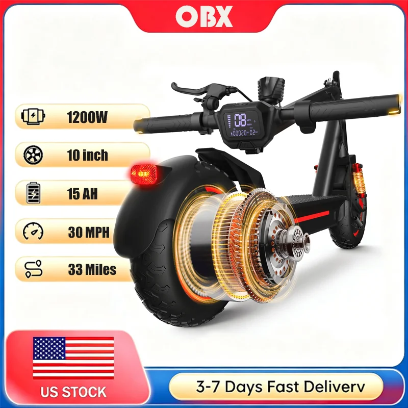 1200W Off-Road Electric Scooter for Adults 48V Long Range 30mph Fast Speed 10'' Pneumatic Tire Foldable Dual Suspensions Scooter
1200W Off-Road Electric Scooter for Adults 48V Long Range 30mph Fast Speed 10'' Pneumatic Tire Foldable Dual Suspensions Scooter
