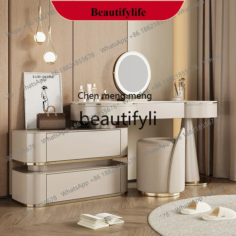 D178 Light luxury rock slab solid wood dresser, integrated modern simple small apartment master bedroom high-end makeup table
D178 Light luxury rock slab solid wood dresser, integrated modern simple small apartment master bedroom high-end makeup table
