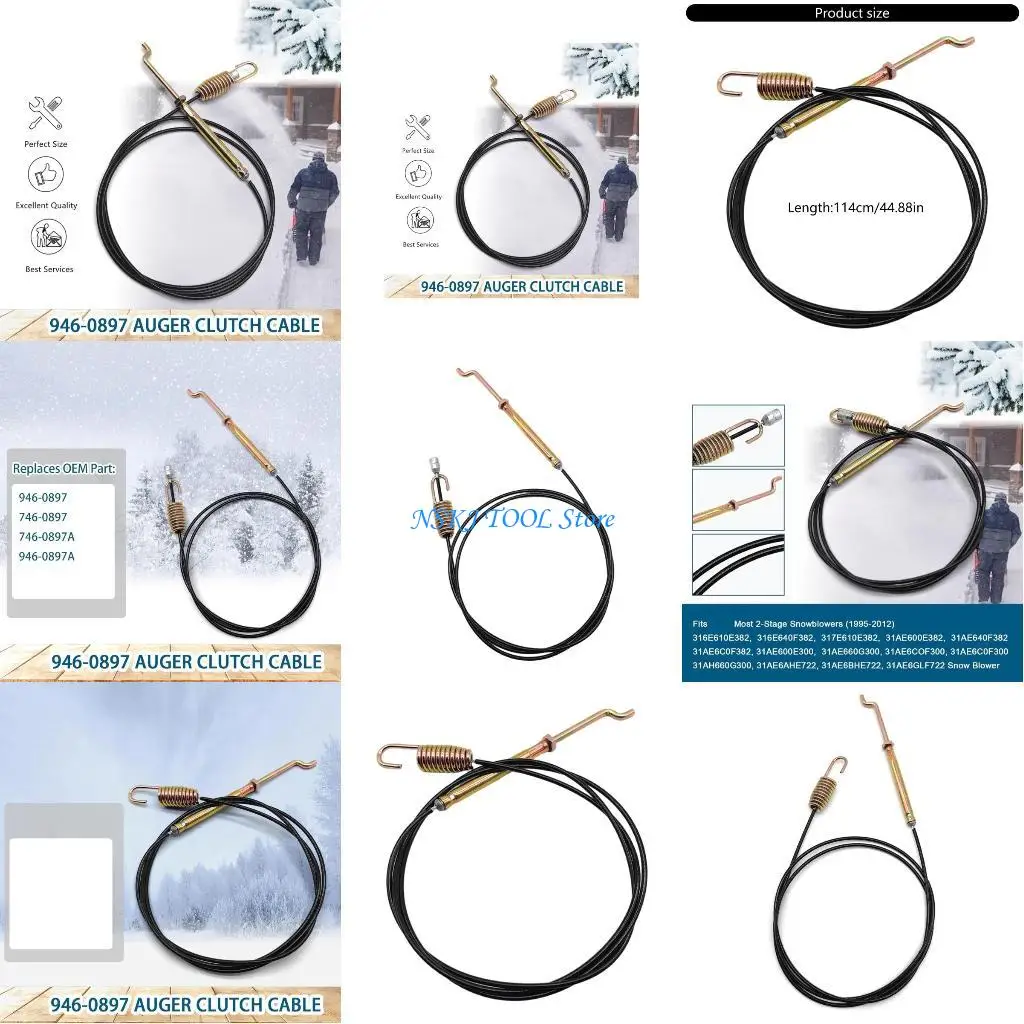 L8RC Helical Clutch Control Cable 45Inch With Z Bend And Spring Ends For Snow Blower Models 316E640F382 317E610E332 31AE600E382
L8RC Helical Clutch Control Cable 45Inch With Z Bend And Spring Ends For Snow Blower Models 316E640F382 317E610E332 31AE600E382