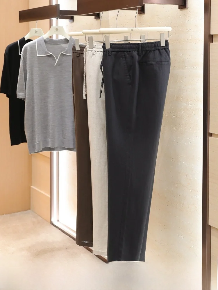 Italian Luxury Linen Mix Straight Leg Casual Pants Comfortable Men's High-End Feel Spring Season Fashionable Loose Fit Trousers
Italian Luxury Linen Mix Straight Leg Casual Pants Comfortable Men's High-End Feel Spring Season Fashionable Loose Fit Trousers