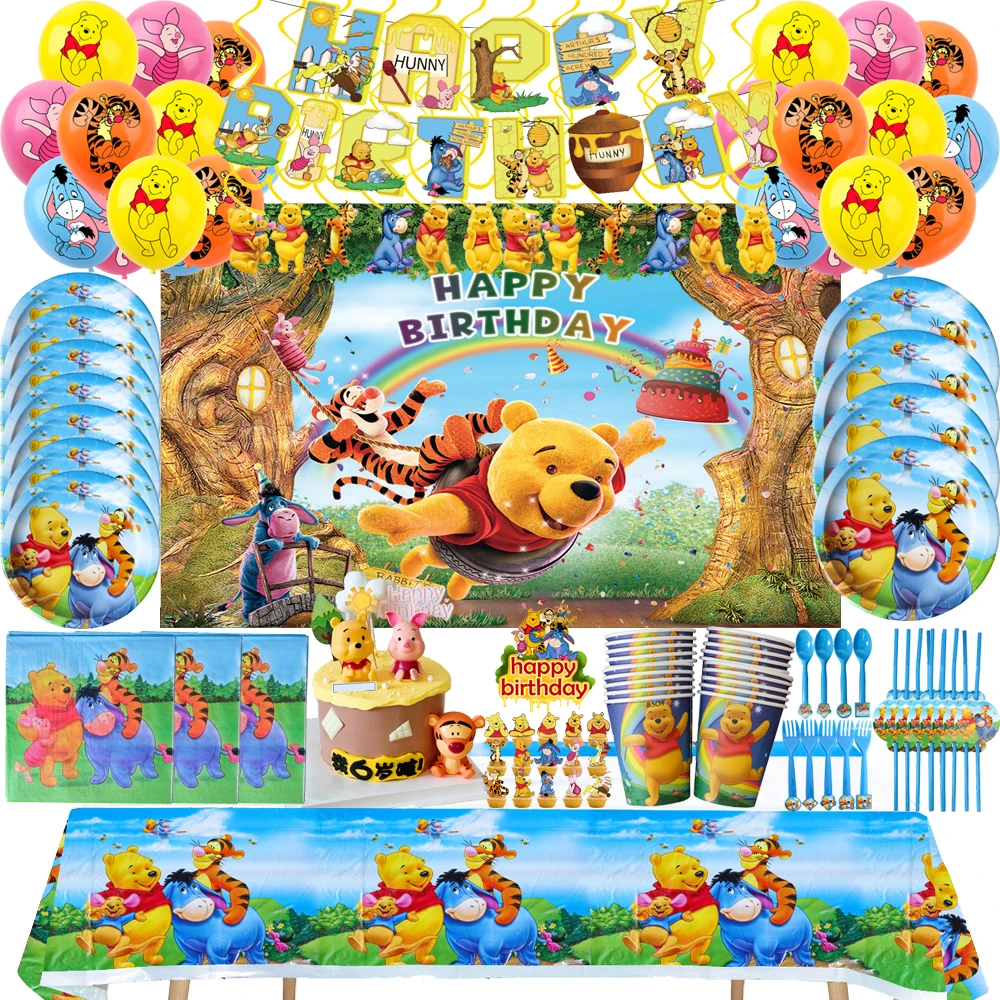 Winnie Bear kild Birthday Party Supplie Disposable Tableware Plates Cup Banner Number Balloons For kids Baby Shower Decorations
Winnie Bear kild Birthday Party Supplie Disposable Tableware Plates Cup Banner Number Balloons For kids Baby Shower Decorations