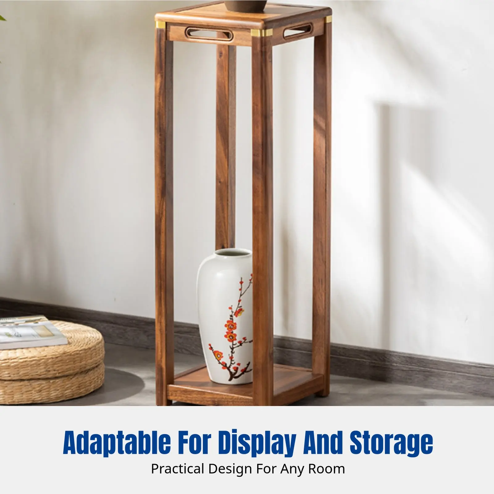 Walnut Stand, Sturdy Wood Flower Rack, Modern Chinese Antique Style, Indoor Storage Shelf for Living Room, Balcony
Walnut Stand, Sturdy Wood Flower Rack, Modern Chinese Antique Style, Indoor Storage Shelf for Living Room, Balcony