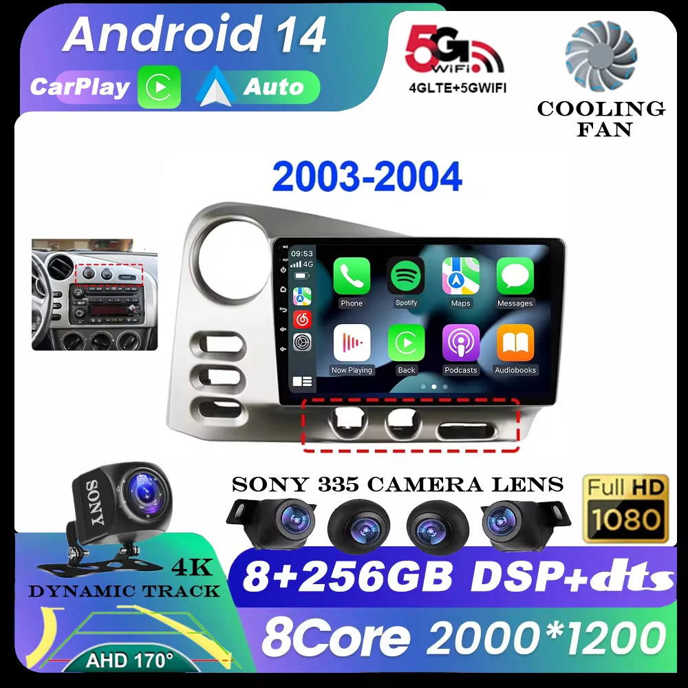 Android 14 For PONTIAC Vibe 2003 2004 For Toyota Corolla Matrix E140 2003 - 2008 Radio Multimedia Navigation GPS Player Carplay
Android 14 For PONTIAC Vibe 2003 2004 For Toyota Corolla Matrix E140 2003 - 2008 Radio Multimedia Navigation GPS Player Carplay