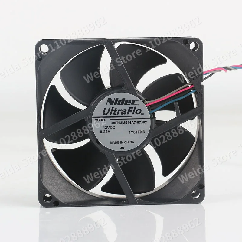 Nidec 8CM DC 12V 0.24A AC EC 8025 Temperature-controlled 80X80X25MM PWN Silent 4-wire T80T13MS16A7-57J92 Cooling fan
Nidec 8CM DC 12V 0.24A AC EC 8025 Temperature-controlled 80X80X25MM PWN Silent 4-wire T80T13MS16A7-57J92 Cooling fan