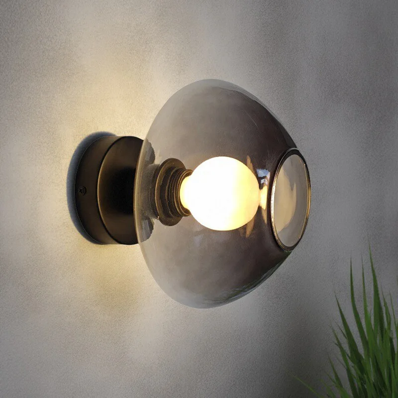 Ash glass wall lamp living room bedroom bedside aisle interior decoration lamp
Ash glass wall lamp living room bedroom bedside aisle interior decoration lamp