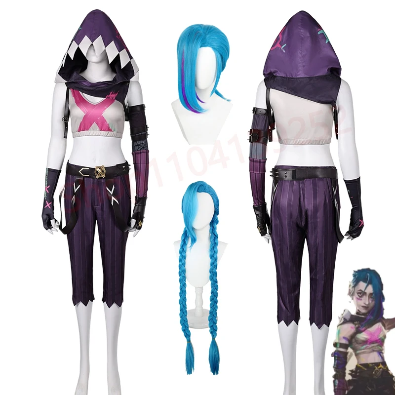 Anime Arcane Jinx Cosplay Costumes Women Fantasy Wig Vest Hat Pant League Of Legends LOL Female Disguise Halloween Fantasia Suit
Anime Arcane Jinx Cosplay Costumes Women Fantasy Wig Vest Hat Pant League Of Legends LOL Female Disguise Halloween Fantasia Suit