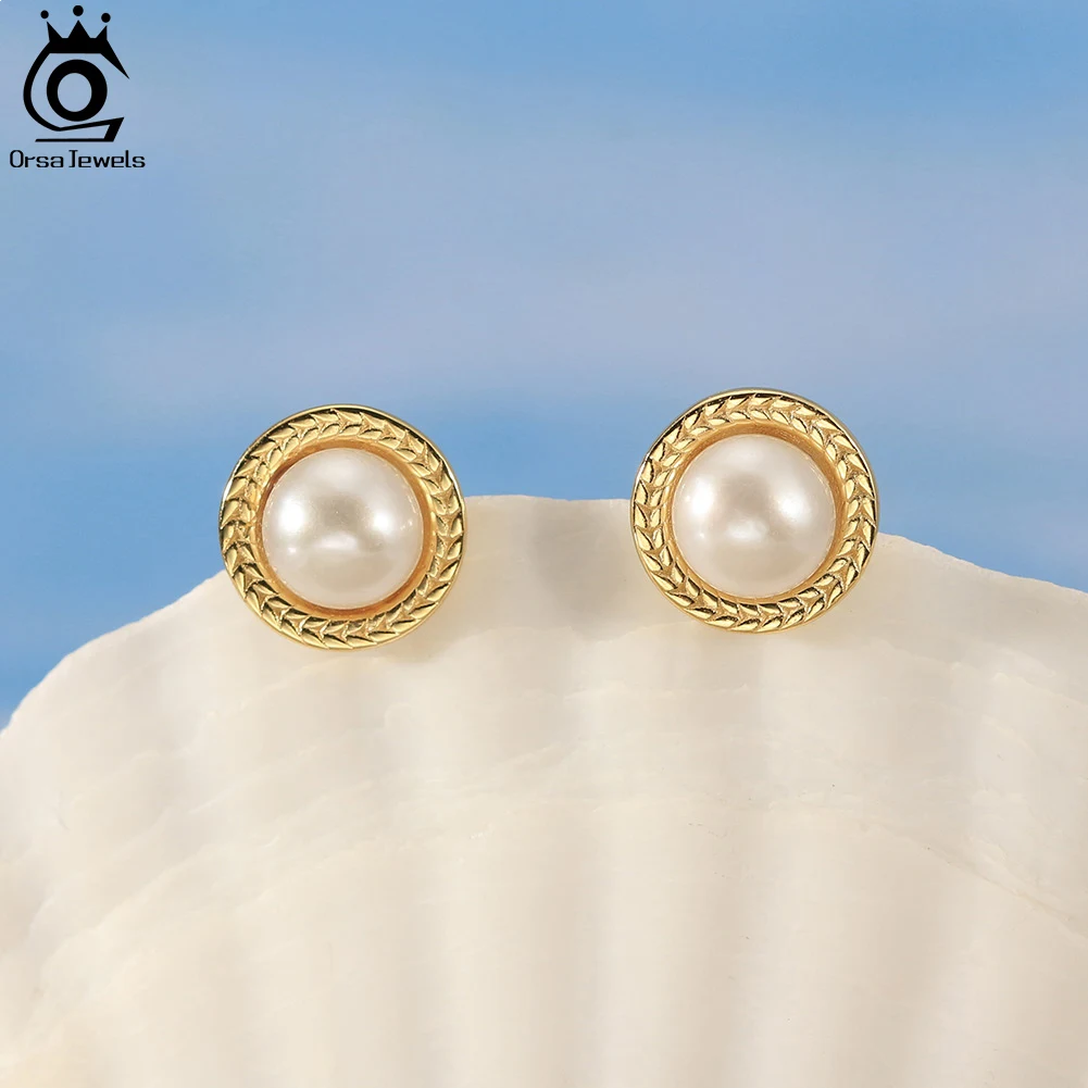 ORSA JEWELS Elegant Dainty Natural Pearl Stud Earrings S925 Sterling Silver Fashion Luxury Ear Stud Earring Jewelry Party GPE98
ORSA JEWELS Elegant Dainty Natural Pearl Stud Earrings S925 Sterling Silver Fashion Luxury Ear Stud Earring Jewelry Party GPE98