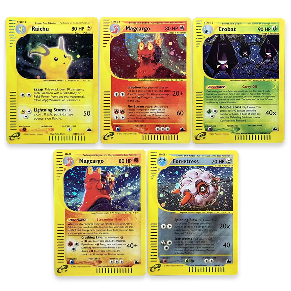 PTCG Single Foil Card Classic Game Collection Cards Magcargo Forretress Raichu Magcargo Crobat-Toys Hobby Collectibles Boys Gift
PTCG Single Foil Card Classic Game Collection Cards Magcargo Forretress Raichu Magcargo Crobat-Toys Hobby Collectibles Boys Gift