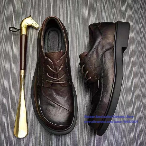 Brown/black Leather Casual Shoes Thick Sole Lace Up Oxford Shoes Business Casual Dress Shoes Vintage Handcrafted Men's Shoes
Brown/black Leather Casual Shoes Thick Sole Lace Up Oxford Shoes Business Casual Dress Shoes Vintage Handcrafted Men's Shoes
