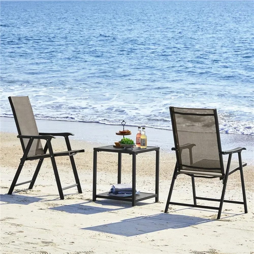 2pcs Outdoor Folding Dining Chairs Texteline Foldable Armchairs With Backrest Handrest All Weather Chairs For Garden Patio Lawn
2pcs Outdoor Folding Dining Chairs Texteline Foldable Armchairs With Backrest Handrest All Weather Chairs For Garden Patio Lawn
