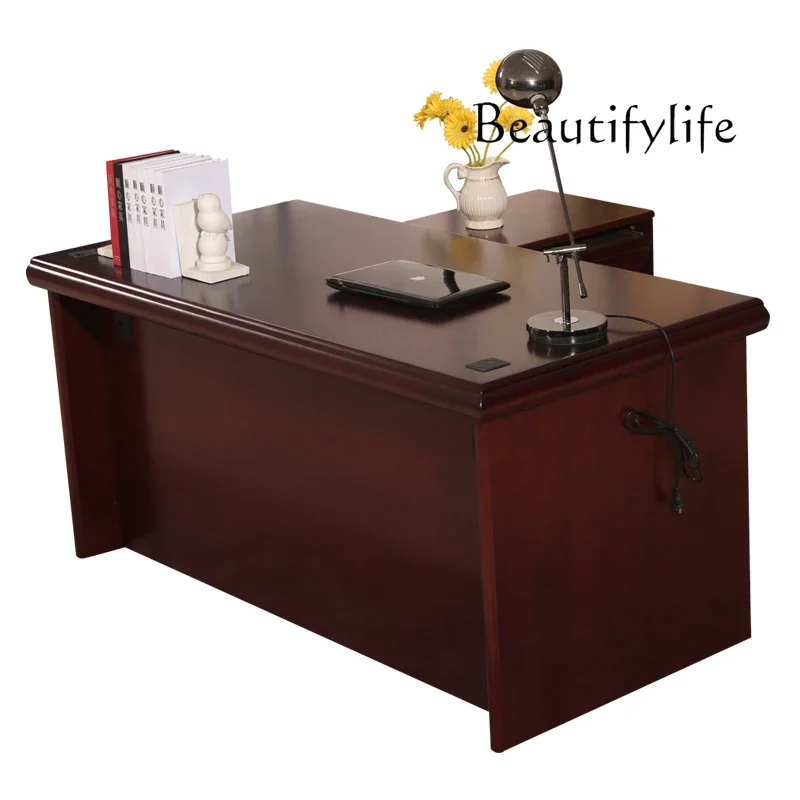 Computer Desktop desk Home writing desk Modern Chinese solid wood desk Amber red
Computer Desktop desk Home writing desk Modern Chinese solid wood desk Amber red