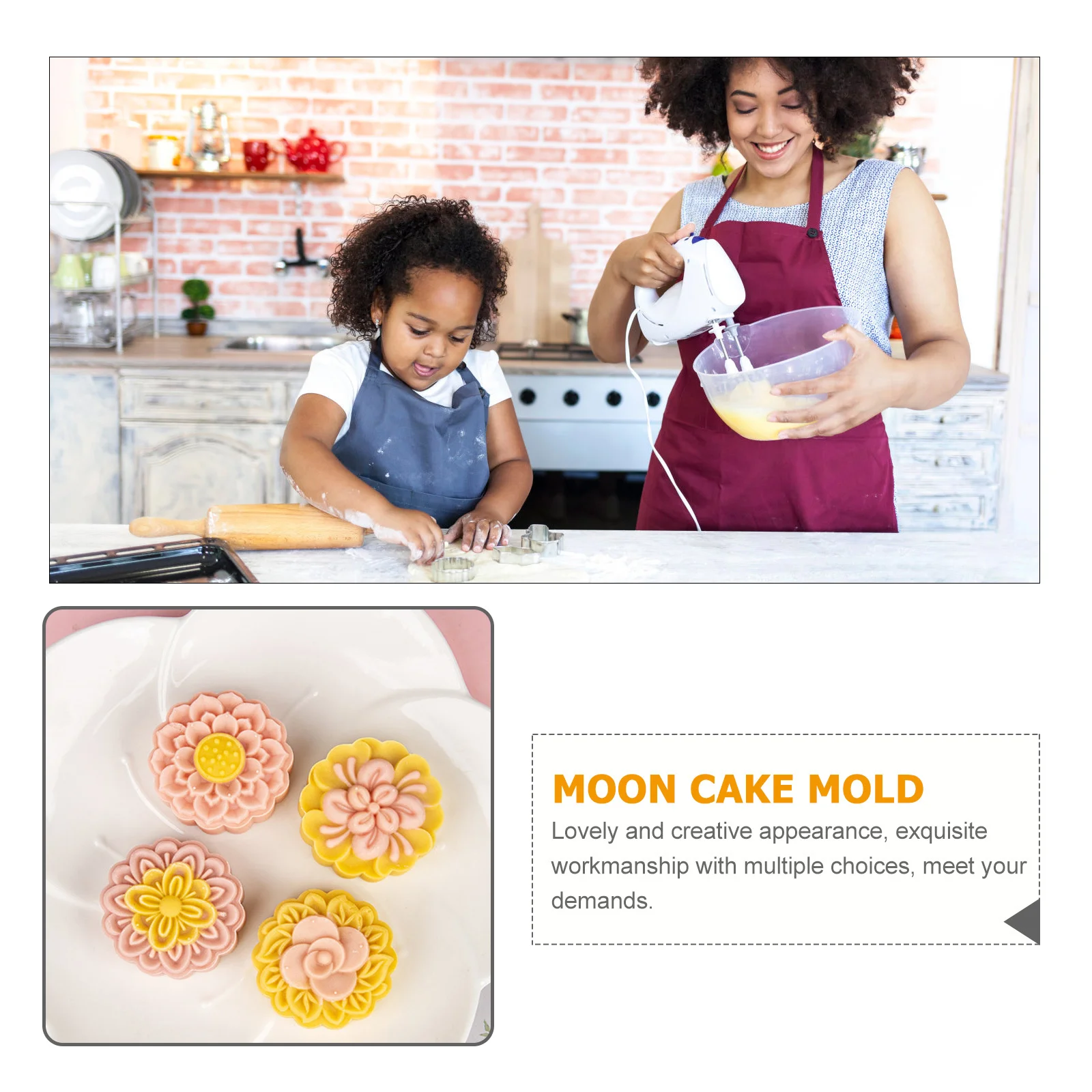 1Set Plastic Moon Cake Molds Hand Press Baking Supplies for DIY Home Bakery Cantonese Style Mooncake Maker Moon Cake Mold
1Set Plastic Moon Cake Molds Hand Press Baking Supplies for DIY Home Bakery Cantonese Style Mooncake Maker Moon Cake Mold