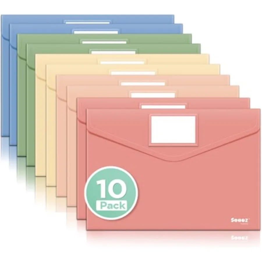 10Pack Plastic Envelopes, Plastic File Folder, Folders for Documents Retro Colors, Super Heavyweight Document Holder, Storage P
10Pack Plastic Envelopes, Plastic File Folder, Folders for Documents Retro Colors, Super Heavyweight Document Holder, Storage P