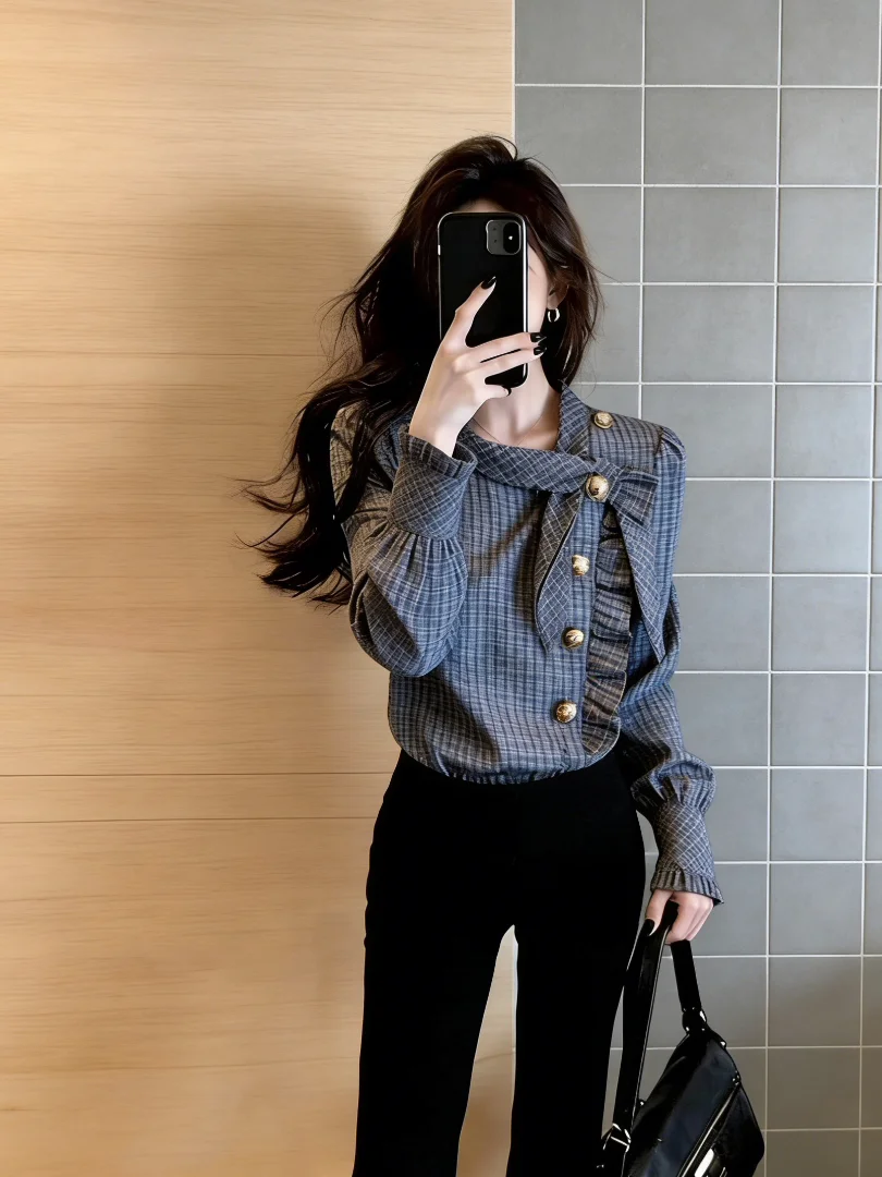 Korean Plaid Short Shirt Women's Elegant Top Knot Casual Loose Fit Breathable Skin-Friendly Spring 2026 New Arrival
Korean Plaid Short Shirt Women's Elegant Top Knot Casual Loose Fit Breathable Skin-Friendly Spring 2026 New Arrival