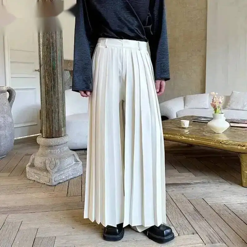 Designer Trendy Pleated Skirt Pants Personalized Men Women Casual Straight Doublelayer Trousers Summer Chinese Style 9WLJCF
Designer Trendy Pleated Skirt Pants Personalized Men Women Casual Straight Doublelayer Trousers Summer Chinese Style 9WLJCF