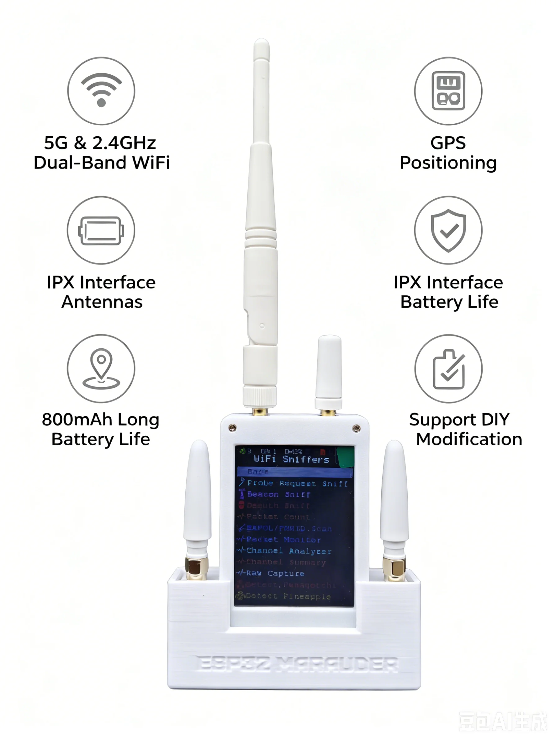 Portable FLIPPER ZERO All‑in‑One 5G Development Board 2.4G/5G WiFi Bluetooth 433MHz GPS 800mAh Battery
Portable FLIPPER ZERO All‑in‑One 5G Development Board 2.4G/5G WiFi Bluetooth 433MHz GPS 800mAh Battery