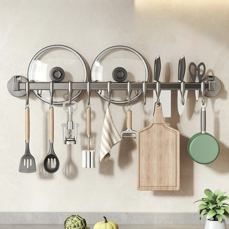 Крючок для кухонных принадлежностей, стойка без сверления, настенная полка на присоске, крышка для кастрюли, лопаточка, держатели для хранения ложки, ножей, аксессуары для домашней кухни
Крючок для кухонных принадлежностей, стойка без сверления, настенная полка на присоске, крышка для кастрюли, лопаточка, держатели для хранения ложки, ножей, аксессуары для домашней кухни