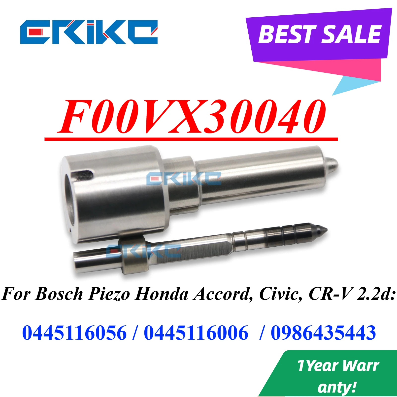 F00VX30040 Diesel Injector Nozzle 0986435443 Sprayer Jet For Piezo Honda Accord, Civic, CR-V 2.2d 0445116056 0445116006
F00VX30040 Diesel Injector Nozzle 0986435443 Sprayer Jet For Piezo Honda Accord, Civic, CR-V 2.2d 0445116056 0445116006