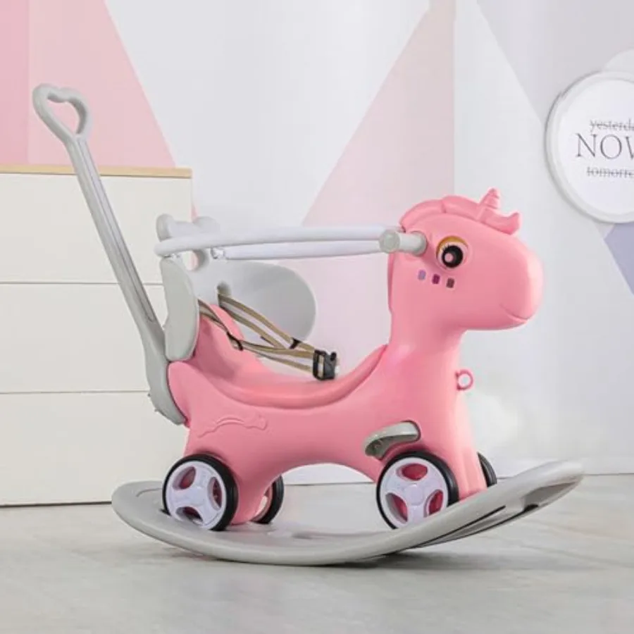 Rocking Horse for Toddlers, Baby Rocking Toy with Push Handle, Backrest and Detachable Balance Board, Riding Horse Toy for Baby
Rocking Horse for Toddlers, Baby Rocking Toy with Push Handle, Backrest and Detachable Balance Board, Riding Horse Toy for Baby
