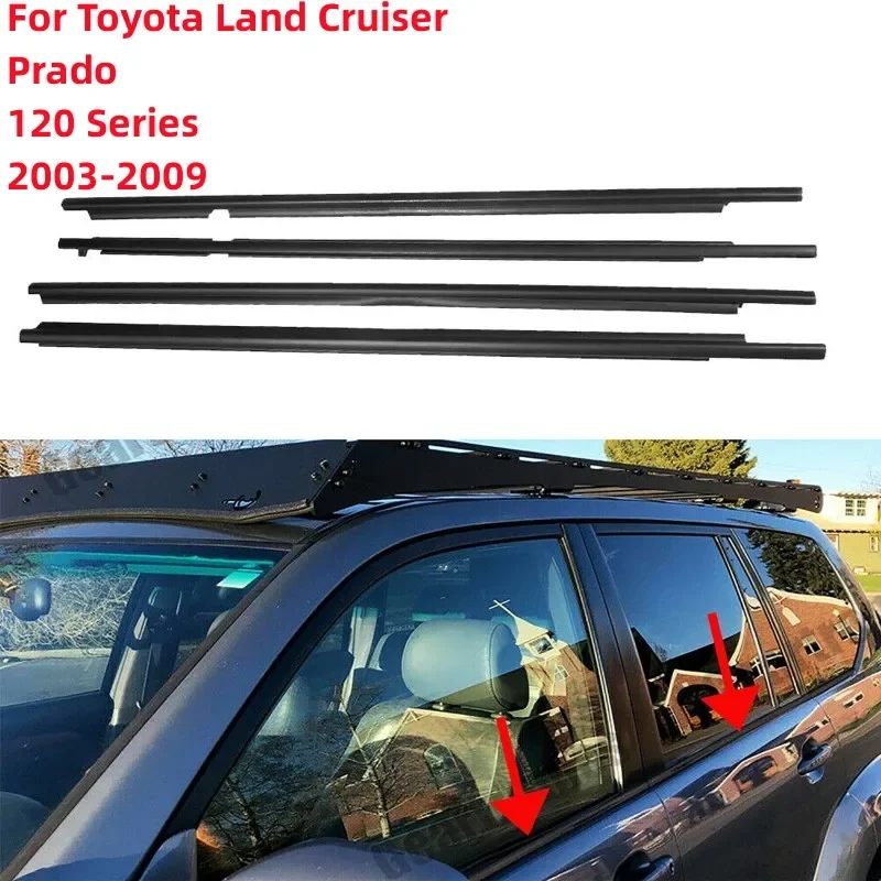 4Pcs/set Car Window Weatherstrips Side Door Moulding Rubber Trim Seal Belts For Toyota Land Cruiser Prado 120 Series 2003-2009
4Pcs/set Car Window Weatherstrips Side Door Moulding Rubber Trim Seal Belts For Toyota Land Cruiser Prado 120 Series 2003-2009