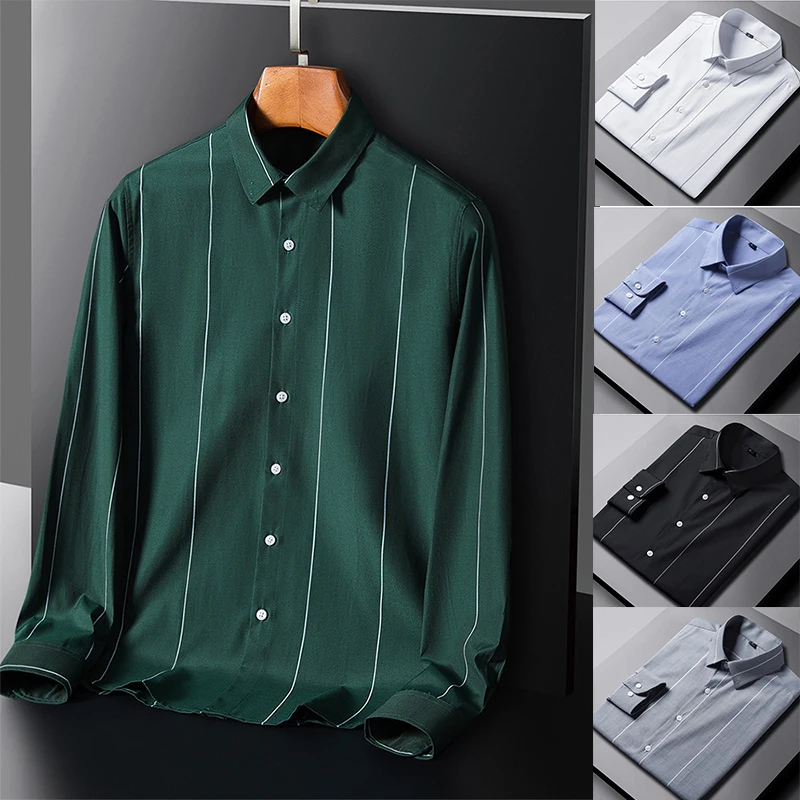 2024 New Men's Striped Shirt Fashion Slim Business Casual Shirt Men's Wide Striped Long-sleeved Shirt
2024 New Men's Striped Shirt Fashion Slim Business Casual Shirt Men's Wide Striped Long-sleeved Shirt