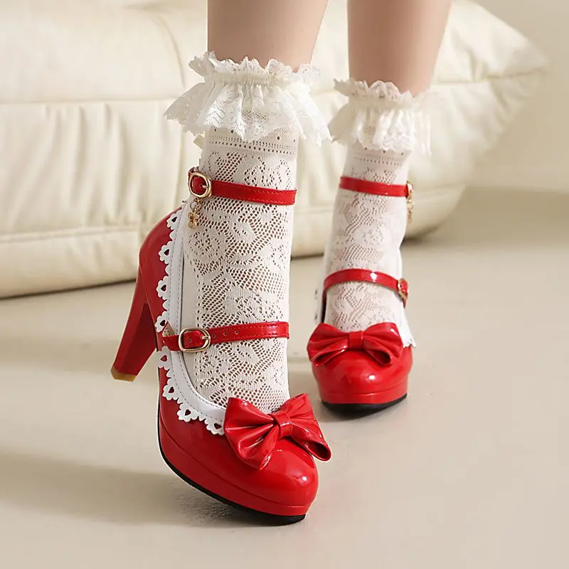 ORCHALISA Lolita Style Women Pumps Round Toe High Heels 9cm Double Buckle Strap Bowknot Miexed Color 46 47 48 49 50 Dress Shoes
ORCHALISA Lolita Style Women Pumps Round Toe High Heels 9cm Double Buckle Strap Bowknot Miexed Color 46 47 48 49 50 Dress Shoes