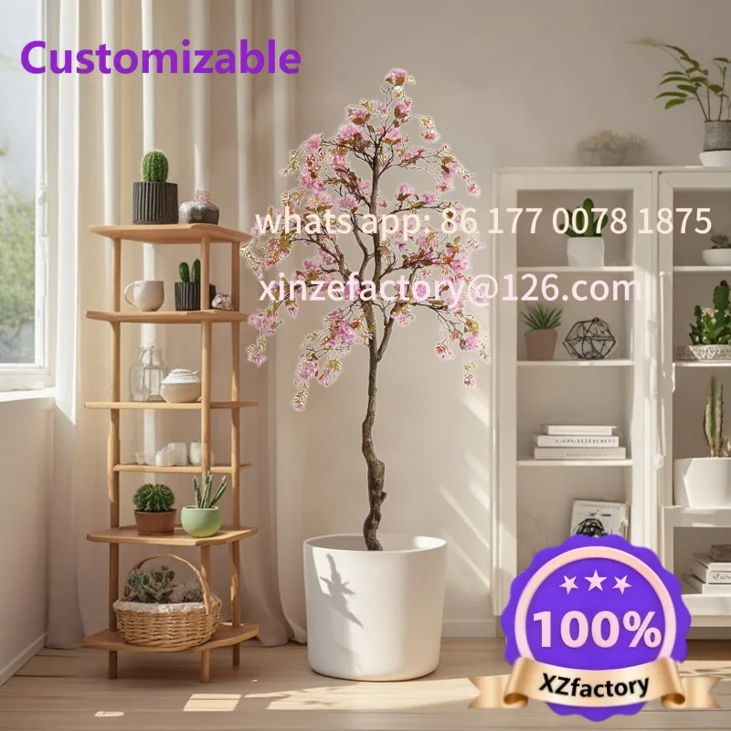 Customizable 140cm/160cm Realistic Potted Silk Begonia Flower Tree, Faux Artificial Tree in Potted with Lifelike Branch
Customizable 140cm/160cm Realistic Potted Silk Begonia Flower Tree, Faux Artificial Tree in Potted with Lifelike Branch