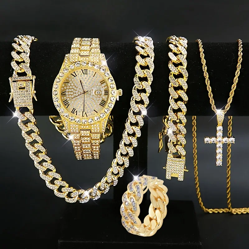 Men's Hip Hop Trendy Fashion Large Dial+Fashion Cross Necklace Ring Bracelet Set
Men's Hip Hop Trendy Fashion Large Dial+Fashion Cross Necklace Ring Bracelet Set