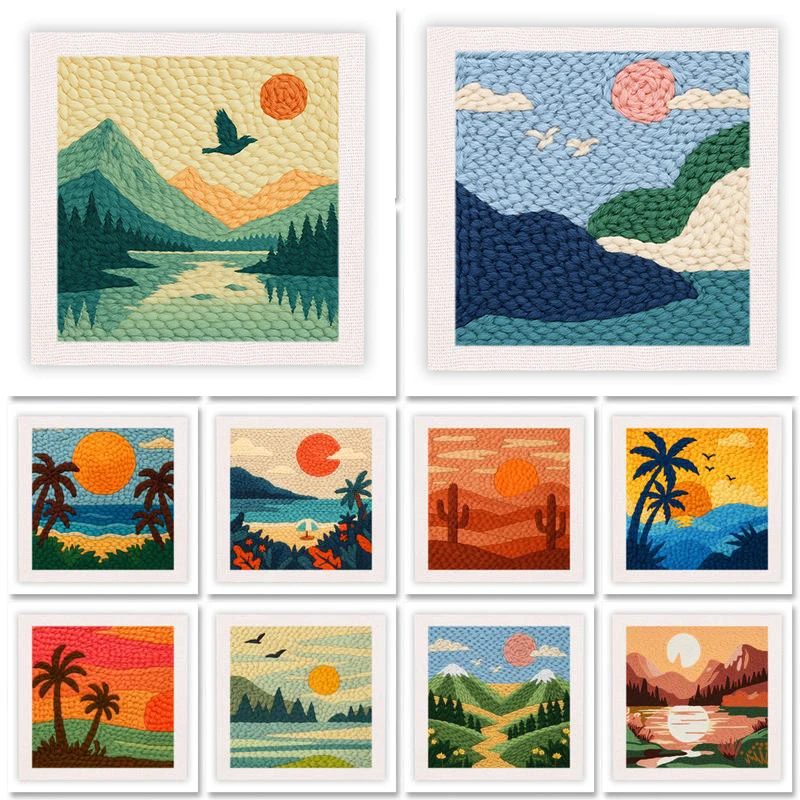 RUOPOTY 25*25cm Punch Needle Embroidery Kits for Beginner Scenery DIY Crafts with Yarns for Adults Embroidery Punch Needle Kit
RUOPOTY 25*25cm Punch Needle Embroidery Kits for Beginner Scenery DIY Crafts with Yarns for Adults Embroidery Punch Needle Kit