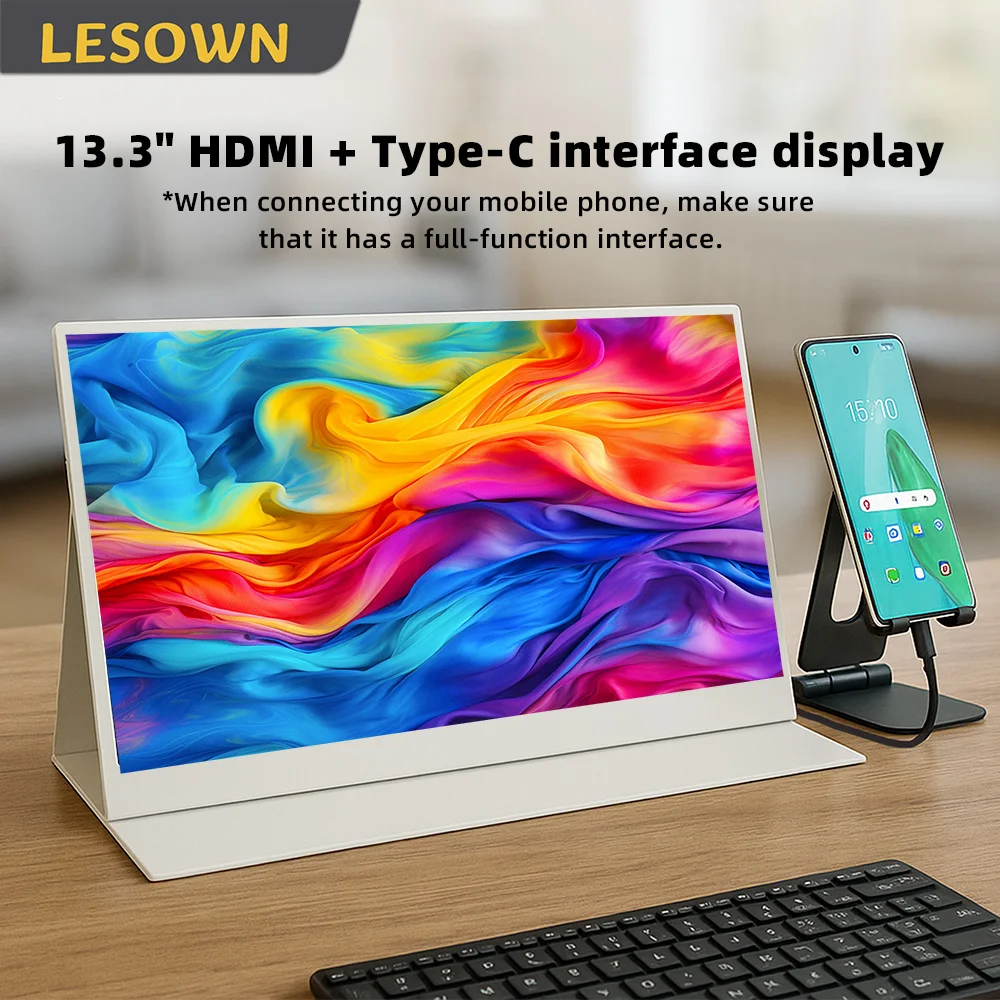 LESOWN 13.3inch Portable Monitor Auxiliary Display for Laptop PC Gaming Consoles Extra Screen for Productivity Driver-Free Setup
LESOWN 13.3inch Portable Monitor Auxiliary Display for Laptop PC Gaming Consoles Extra Screen for Productivity Driver-Free Setup